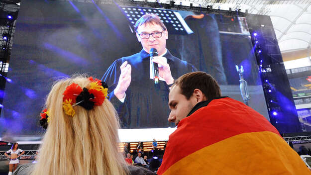 Stadiongottesdienst mit Kirchenpräsident Volker Jung 2016 in Frankfurt