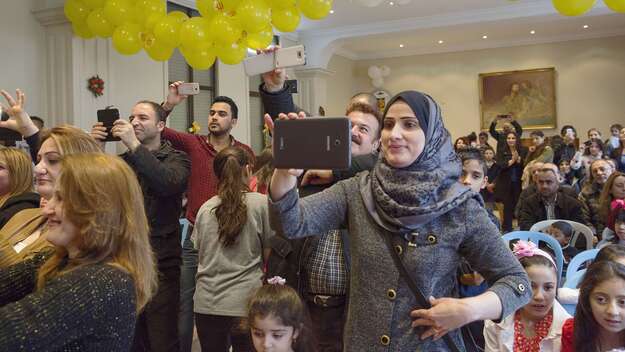 Syrische Christen bei einer Feier in der Don-Bosco-Schule Istanbul 2015