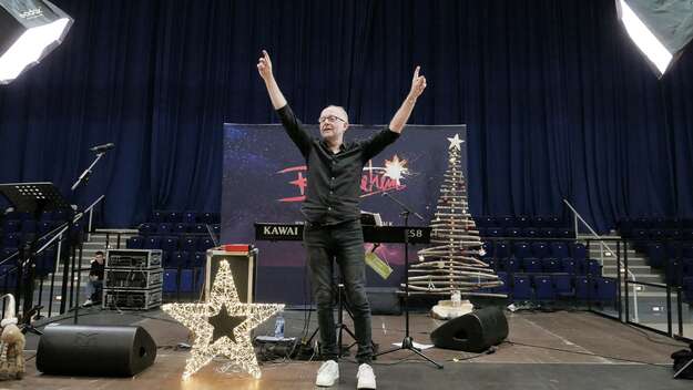 Dieter Falk bei einer Probe des Musicals 'Bethlehem'