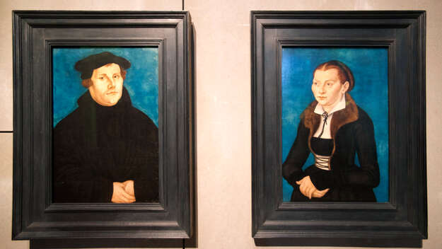 Gemälde von Martin Luther und Katharina von Bora.