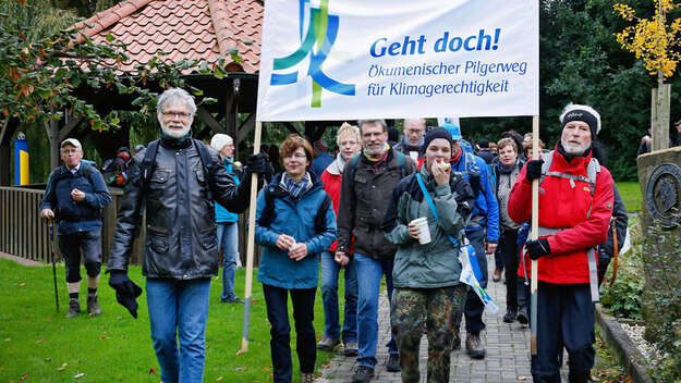 Pilger auf dem Ökumenischen Pilgerweg