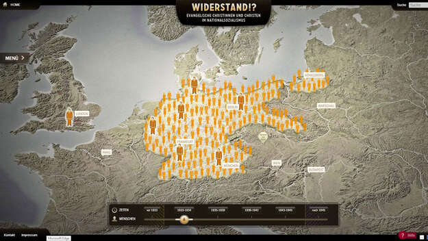 Screenshot: Evangelischer Widerstand - Online-Ausstellung