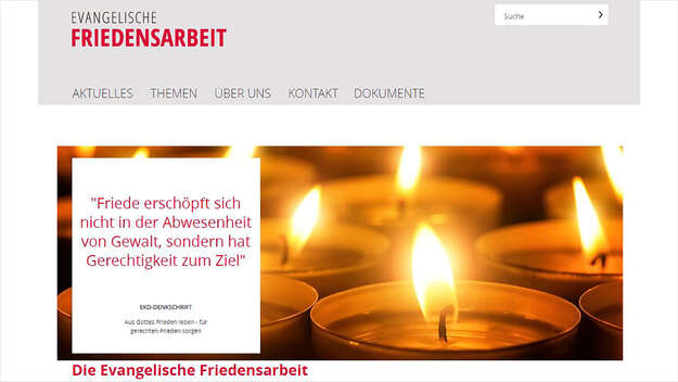 Screenshot Evangelische Friedensarbeit