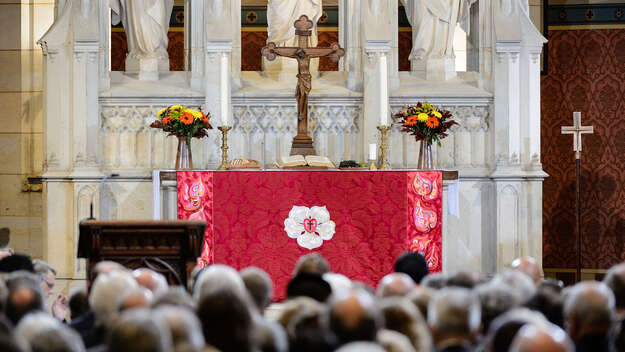 Altar in der Schlosskirche in Wittenberg.