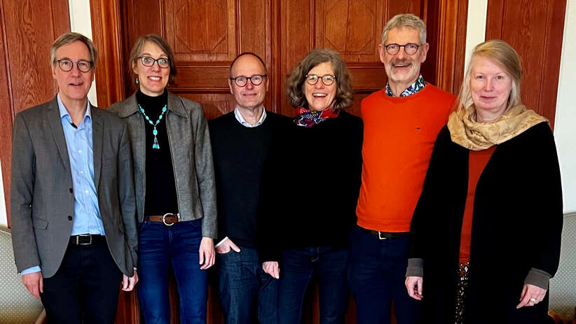 Der Vorstand der Konferenz für Krankenhausseelsorge v.r.n.l.: Thomas Dreher, Dr. Eike Baumann, Borris Pietzarka, Anne Heimendahl, Michael Brems und Elke Schott.