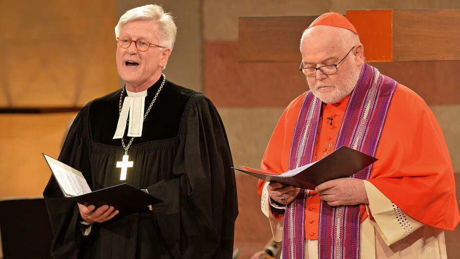 Heinrich Bedford-Strohm und Kardinal Reinhard Marx beim Gottesdienst in Hildesheim