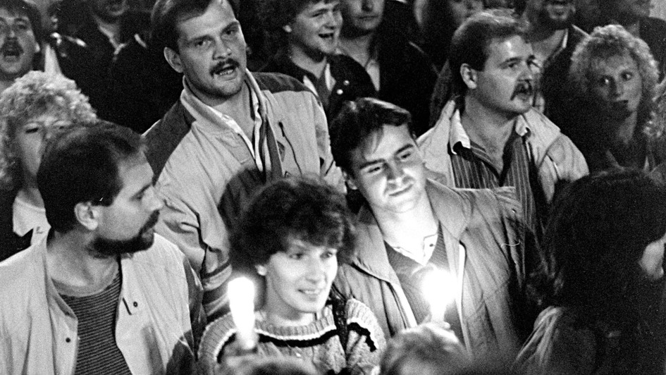 Montagsdemonstration in Leipzig im Oktober 1989