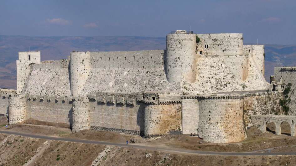 Die Kreuzritterburg Krak des Chevaliers in Syrien