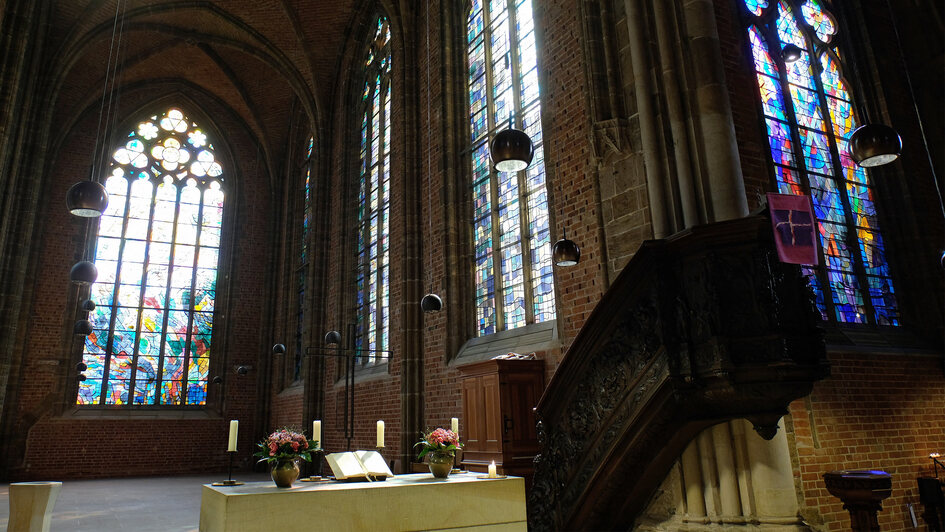 In der Kirche Unser Lieben Frauen in Bremen. Die Liebfrauenkirche ist nach dem Dom die aelteste Kirche der Stadt und war die erste Pfarrkirche ausserhalb des Dombezirks, damit dann auch Ratskirche.