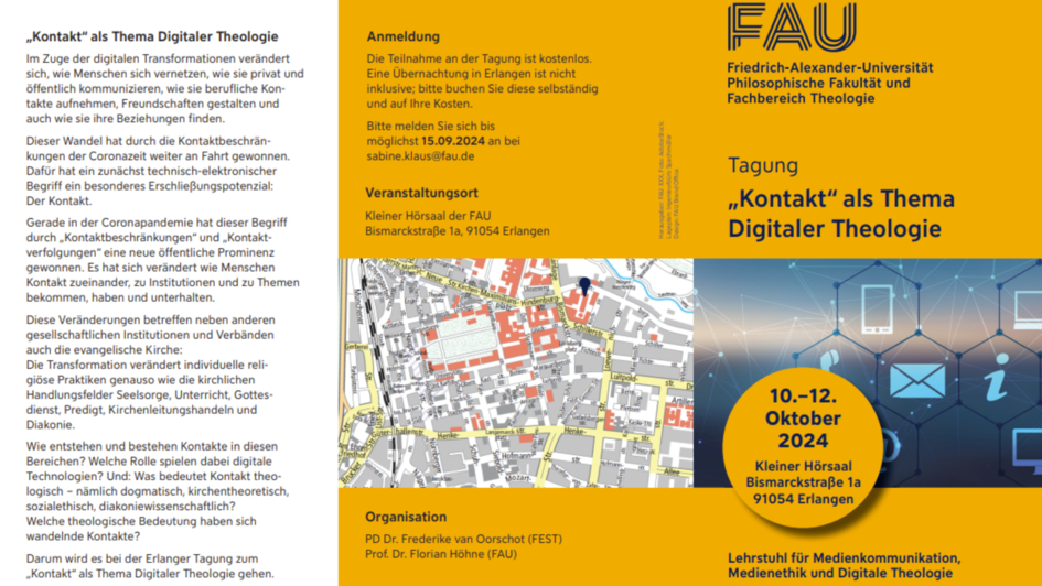 Flyer zur Tagung Kontakt als Thema Digitaler Theologie