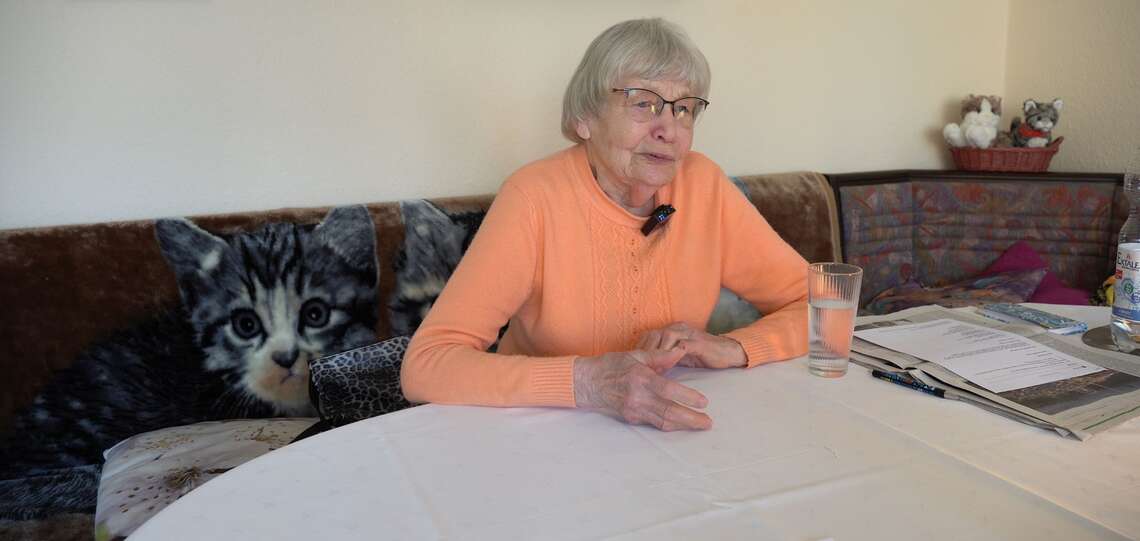 Zeitzeugin Eleonore Kujawa beim Interview