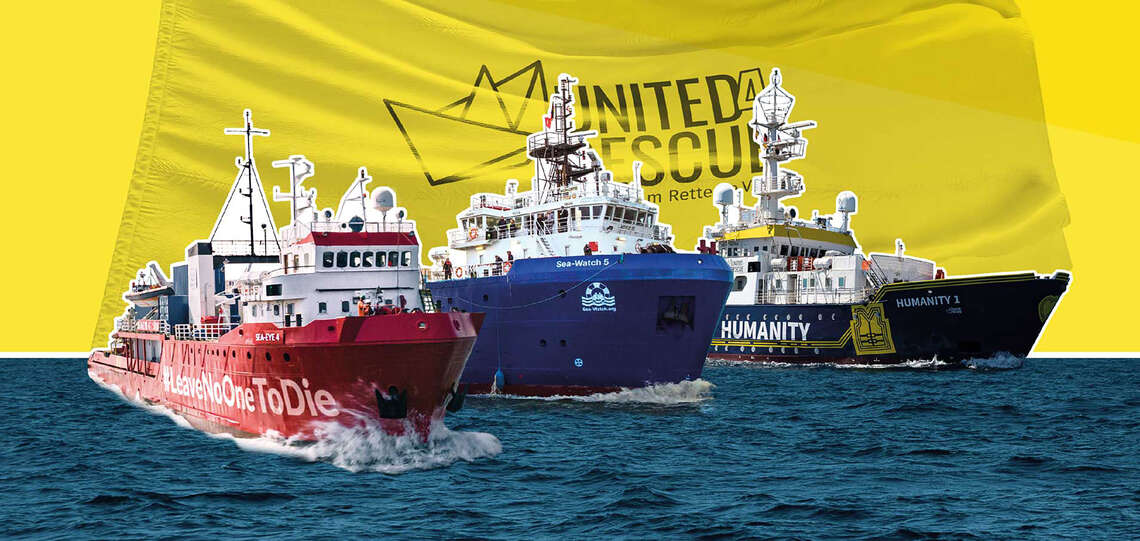 Rettunggschiffe des Bündnisses United4Rescue