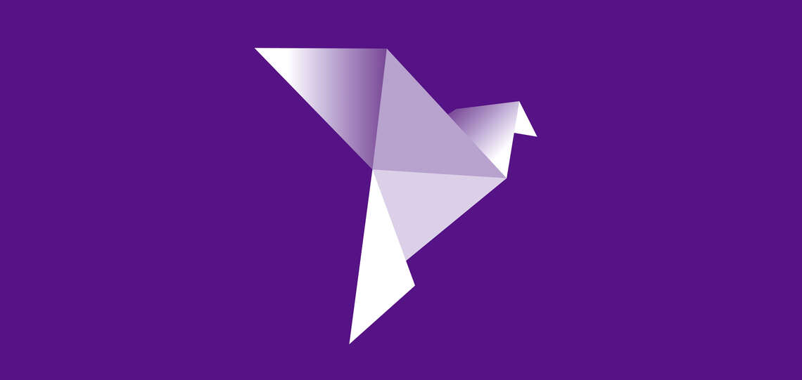 Animierte Friedenstaube in Origami Optik