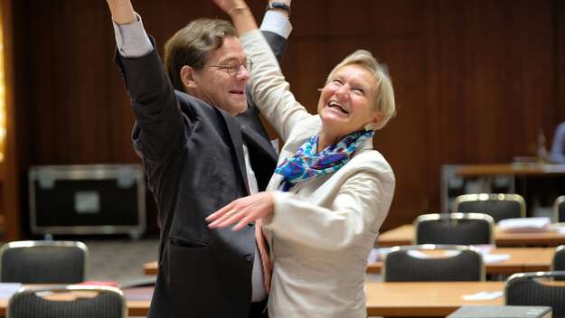 Die EKD-Reformationsbotschafterin Margot Käßmann zwischen dem EKD-Ratsvorsitzenden Heinrich Bedford-Strohm und der Präses der EKD-Synode, Irmgard Schwaetzer