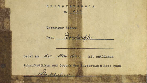 Kurierausweis der Auswärtigen Amtes für Dietrich Bonhoeffer