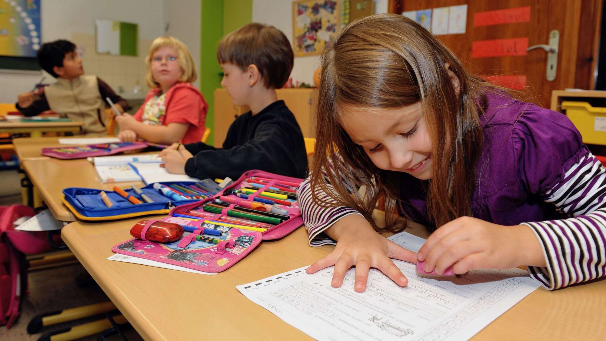 Schüler und Schülerinnen der Evangelischen Waldschule Eichelkamp in Wolfsburg