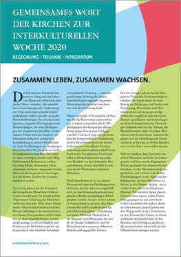 Cover: gemeinsames Wort der Kirchen zur Interkulturellen Woches