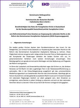 Erste Seite der Stellungnahme