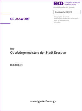 Cover Synode 2025 Grußwort von Dirk Hilbert – Oberbürgermeister der Stadt Dresden