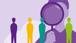Wie ticken Evangelische? Headergrafik der Veröffentlichung - Person mit Lupe schaut auf andere Personen Wie ticken Evangelische? Headergrafik der Veröffentlichung - Person mit Lupe schaut auf andere Personen
